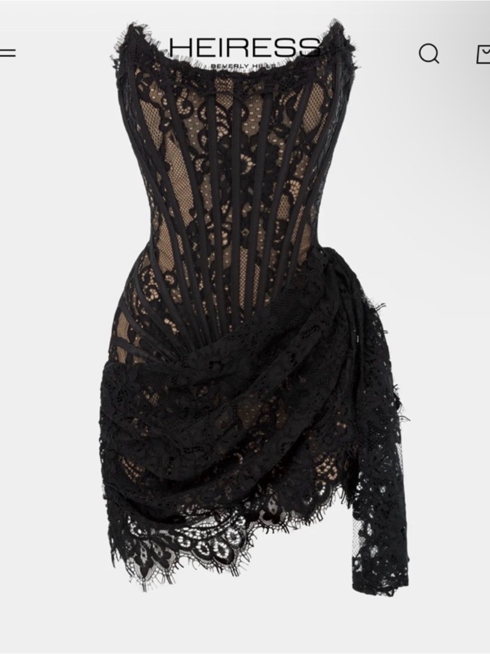 Heiress Black Lace Corset Mini